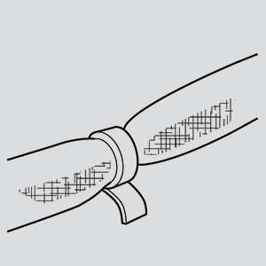 correct hose usage - never compress a hot melt hose