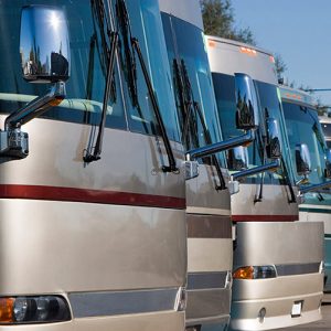 Motor homes in a row